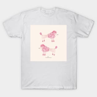 Pink Poodles | Watercolour | Dogs | Pattern T-Shirt